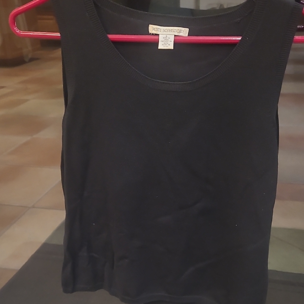 Petite Sophisticate Classic Black Tank Top